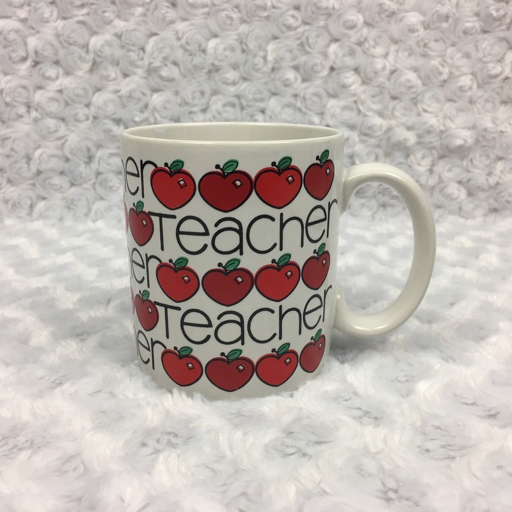 Teacher Gift Coffee Mug with Apples Vintage 1986 Chris Davenport Enesco